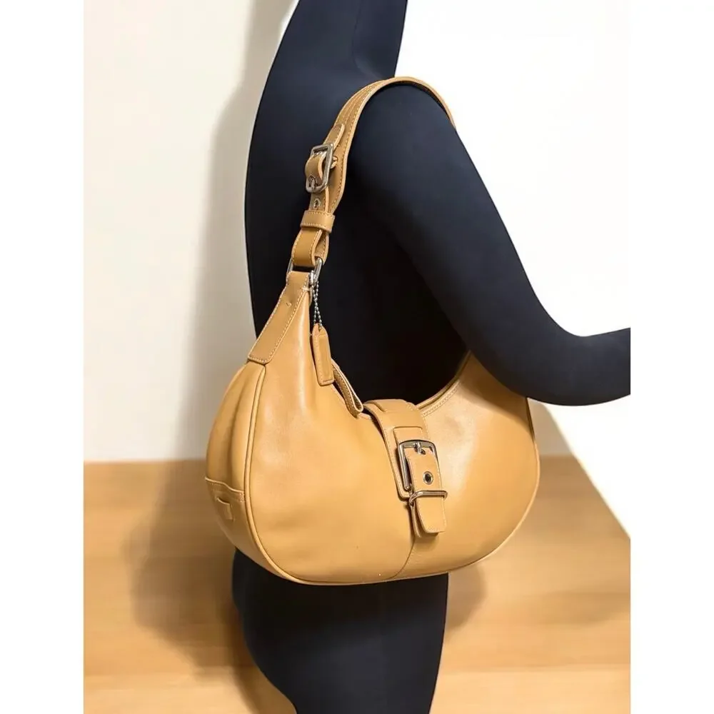 Vintage Coach 7548 Hamptons Leather Buckle Hobo Bag & Wristlet